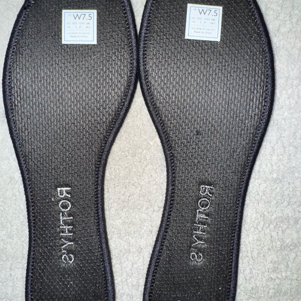 Rothy's Black and White Flats with Herringbone Pattern - Picture 4 of 5